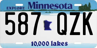 MN license plate 587QZK
