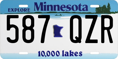 MN license plate 587QZR