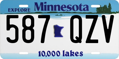MN license plate 587QZV