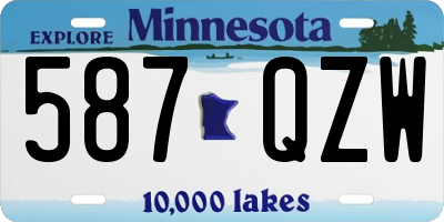 MN license plate 587QZW