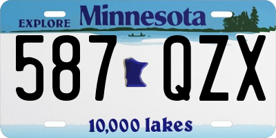 MN license plate 587QZX