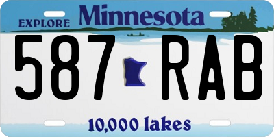 MN license plate 587RAB