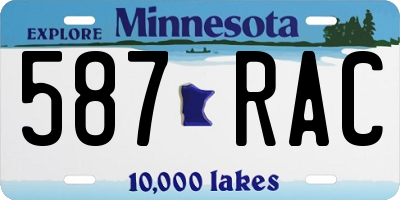 MN license plate 587RAC