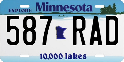MN license plate 587RAD