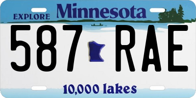 MN license plate 587RAE