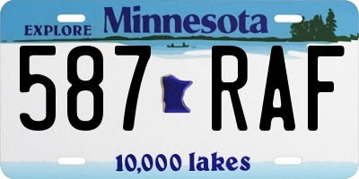MN license plate 587RAF