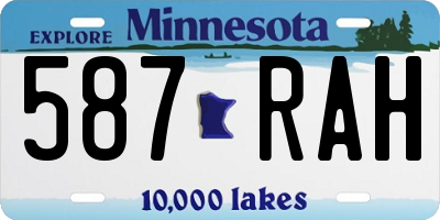 MN license plate 587RAH