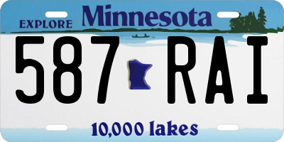 MN license plate 587RAI