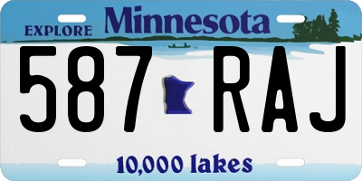 MN license plate 587RAJ