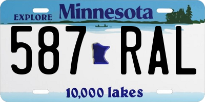MN license plate 587RAL