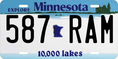 MN license plate 587RAM