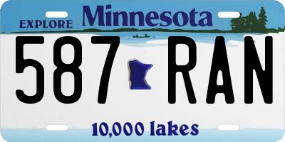 MN license plate 587RAN