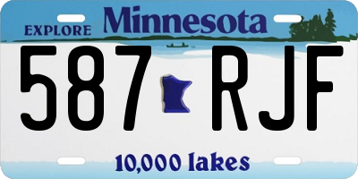 MN license plate 587RJF