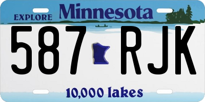 MN license plate 587RJK