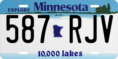 MN license plate 587RJV