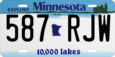 MN license plate 587RJW
