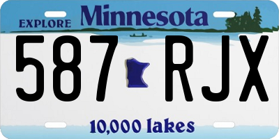 MN license plate 587RJX