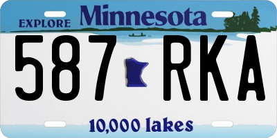 MN license plate 587RKA
