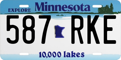 MN license plate 587RKE