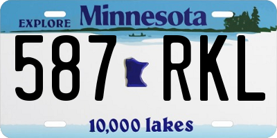 MN license plate 587RKL