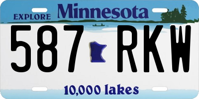 MN license plate 587RKW