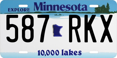 MN license plate 587RKX