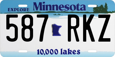 MN license plate 587RKZ