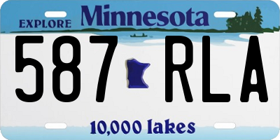 MN license plate 587RLA