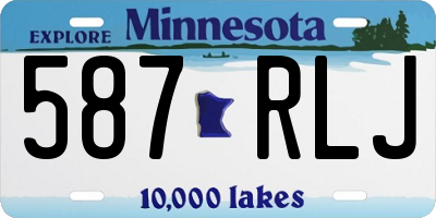 MN license plate 587RLJ