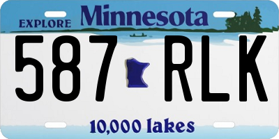 MN license plate 587RLK