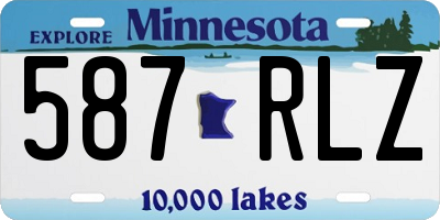 MN license plate 587RLZ