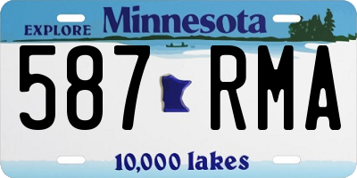 MN license plate 587RMA