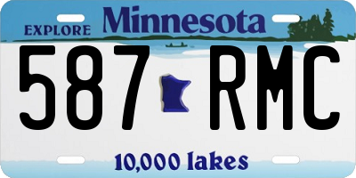 MN license plate 587RMC