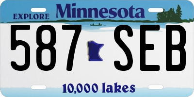 MN license plate 587SEB