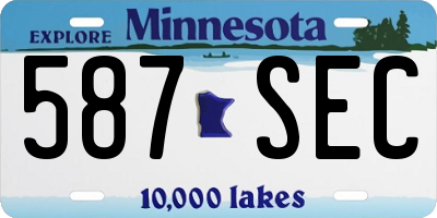 MN license plate 587SEC