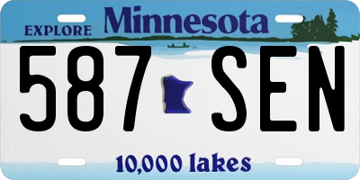 MN license plate 587SEN