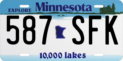 MN license plate 587SFK