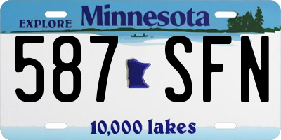 MN license plate 587SFN