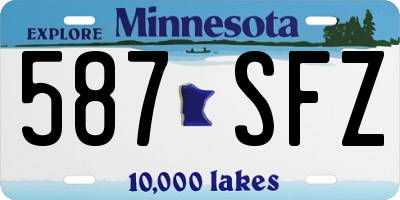 MN license plate 587SFZ