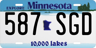 MN license plate 587SGD