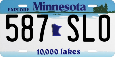 MN license plate 587SLO