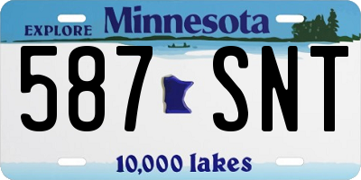 MN license plate 587SNT