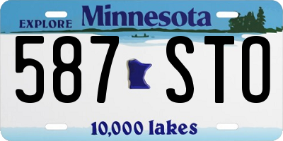 MN license plate 587STO
