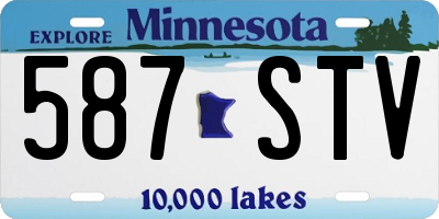 MN license plate 587STV
