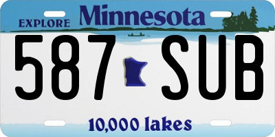 MN license plate 587SUB