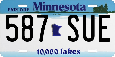 MN license plate 587SUE
