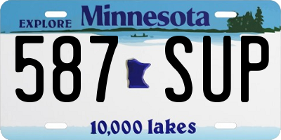 MN license plate 587SUP