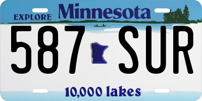 MN license plate 587SUR