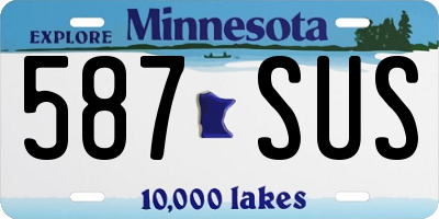 MN license plate 587SUS