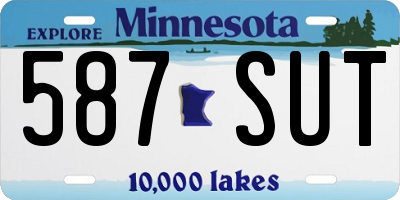 MN license plate 587SUT